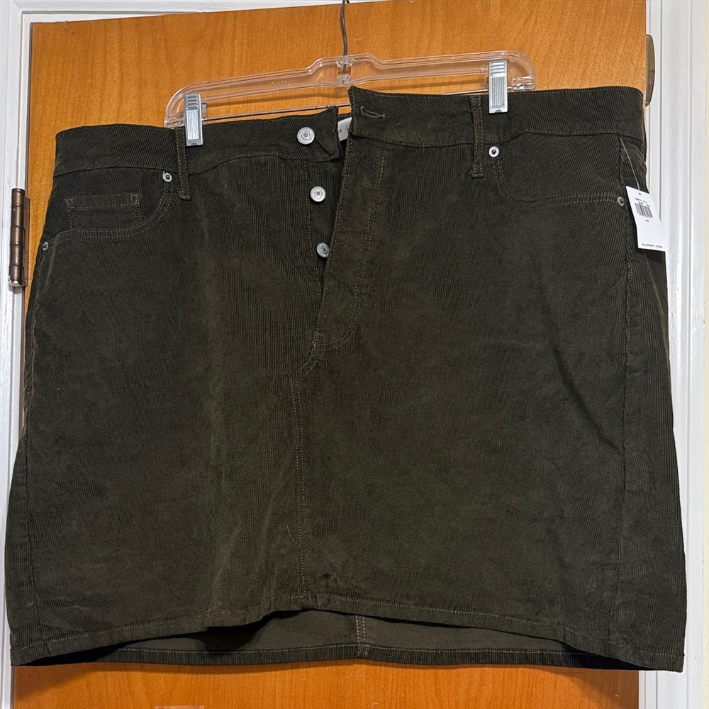 Old Navy Olive Corduroy Mini Skirt